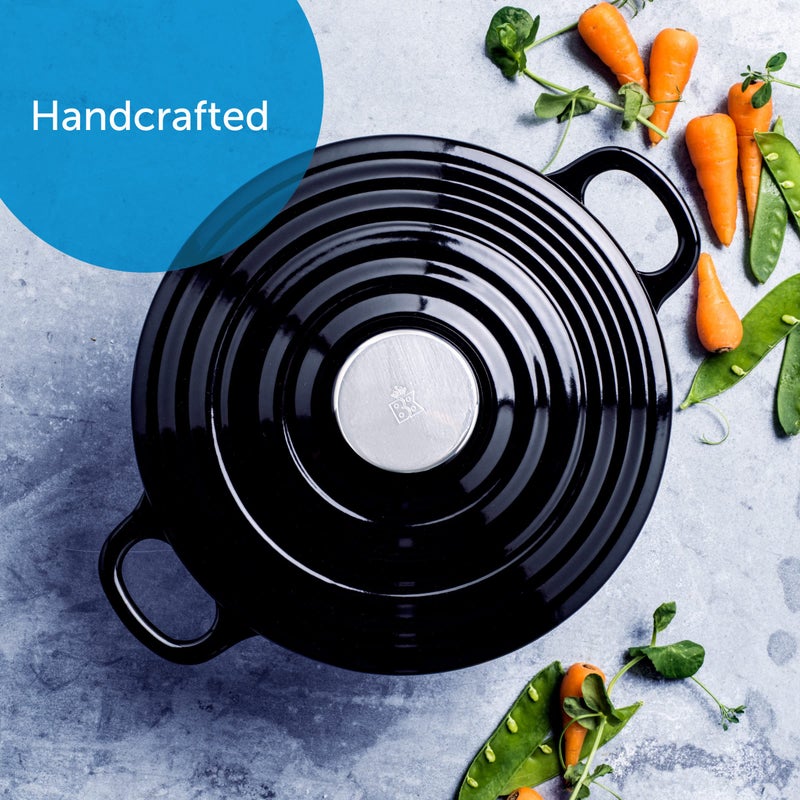 BK Cookware Bourgogne Enameled Cast Iron 2.6QT Dutch Oven, Jet Black - Image 3